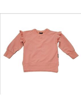 LITTLE BIPSY FLUTTER SLEEVE PULLOVER IN STRAWBERRY SIZE 3-4 T